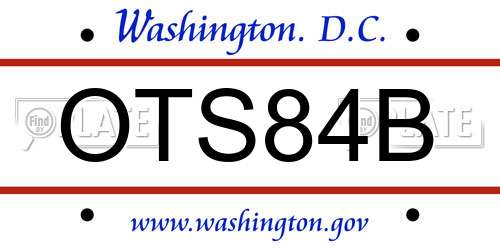 OTS84B District Of Columbia License Plate