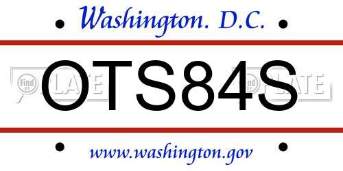 OTS84S District Of Columbia License Plate