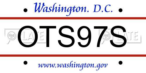 OTS97S District Of Columbia License Plate