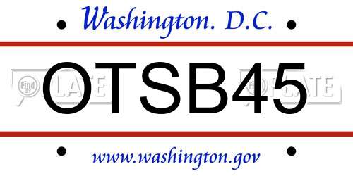 OTSB45 District Of Columbia License Plate