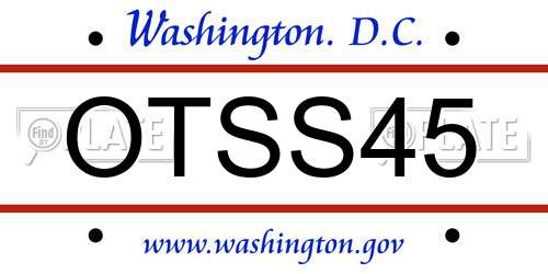 OTSS45 District Of Columbia License Plate