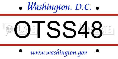 OTSS48 District Of Columbia License Plate
