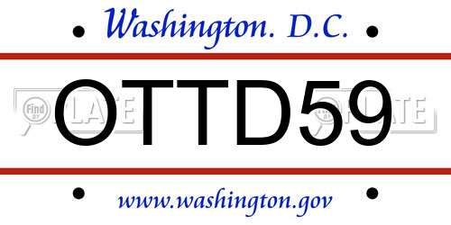OTTD59 District Of Columbia License Plate