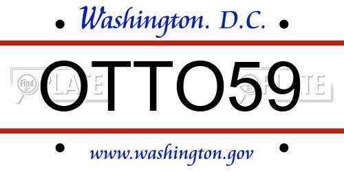 OTTO59 District Of Columbia License Plate
