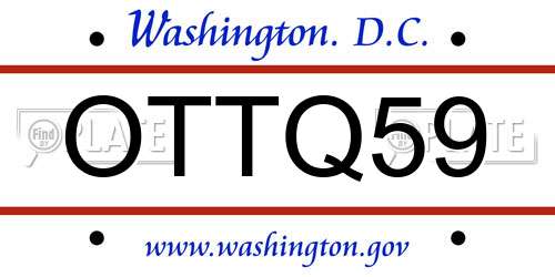 OTTQ59 District Of Columbia License Plate