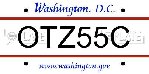 OTZ55C District Of Columbia License Plate