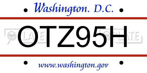 OTZ95H District Of Columbia License Plate