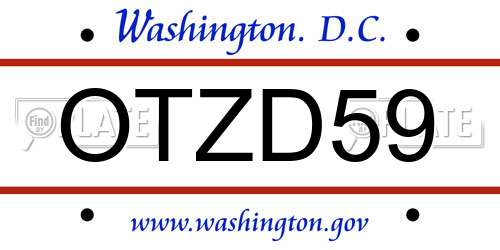 OTZD59 District Of Columbia License Plate