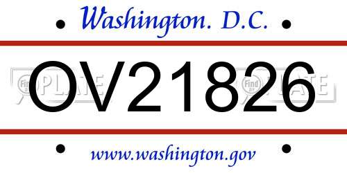 OV21826 District Of Columbia License Plate
