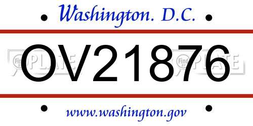 OV21876 District Of Columbia License Plate