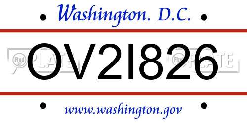 OV2I826 District Of Columbia License Plate