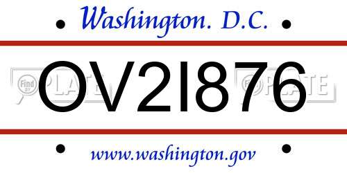 OV2I876 District Of Columbia License Plate