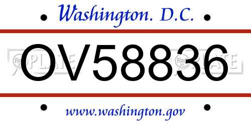 OV58836 District Of Columbia License Plate