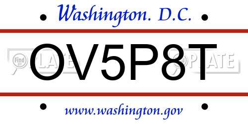 OV5P8T District Of Columbia License Plate