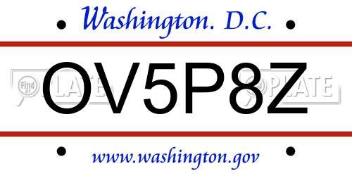 OV5P8Z District Of Columbia License Plate