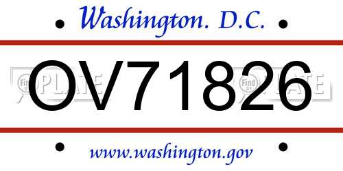 OV71826 District Of Columbia License Plate