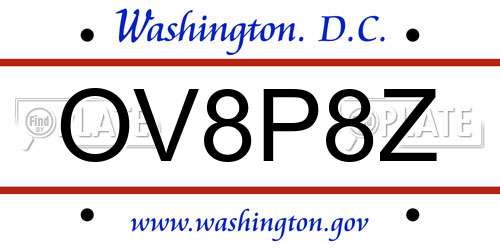 OV8P8Z District Of Columbia License Plate