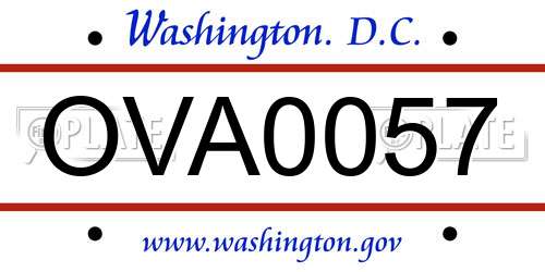 OVA0057 District Of Columbia License Plate