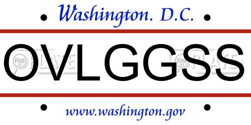OVLGGSS District Of Columbia License Plate