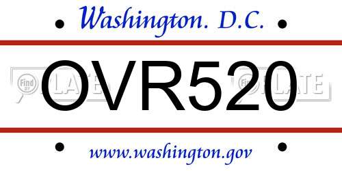 OVR520 District Of Columbia License Plate