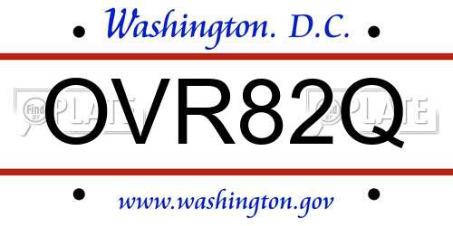 OVR82Q District Of Columbia License Plate
