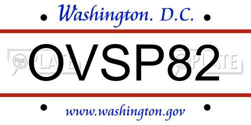 OVSP82 District Of Columbia License Plate