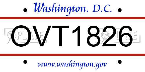 OVT1826 District Of Columbia License Plate