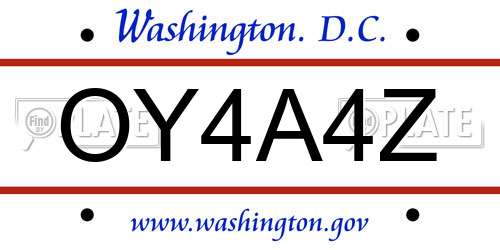 OY4A4Z District Of Columbia License Plate