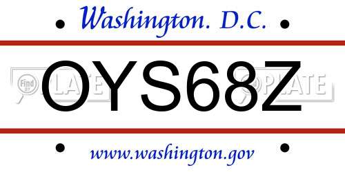 OYS68Z District Of Columbia License Plate