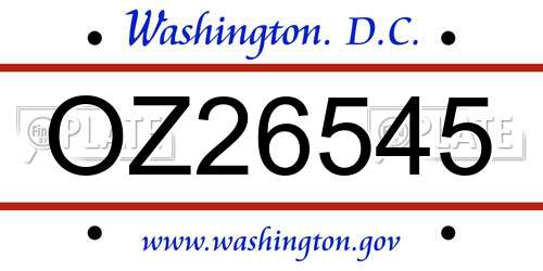 OZ26545 District Of Columbia License Plate