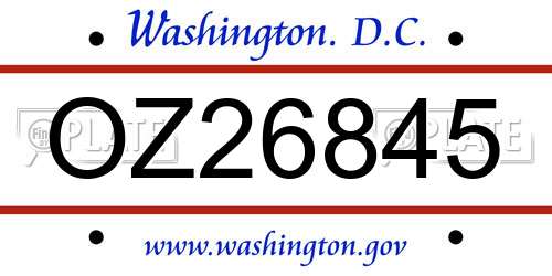 OZ26845 District Of Columbia License Plate
