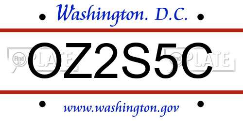 OZ2S5C District Of Columbia License Plate