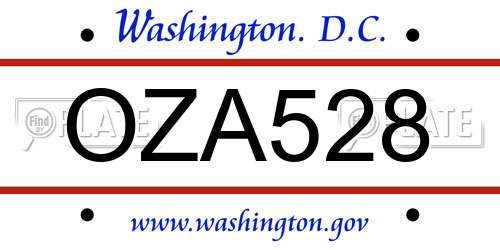 OZA528 District Of Columbia License Plate