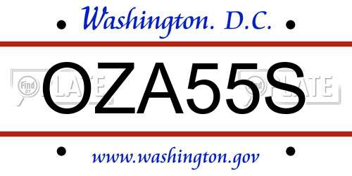OZA55S District Of Columbia License Plate
