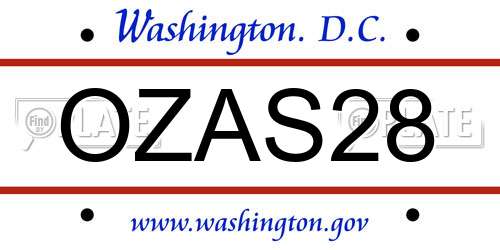 OZAS28 District Of Columbia License Plate