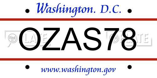 OZAS78 District Of Columbia License Plate