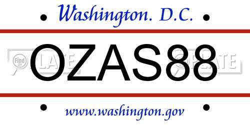 OZAS88 District Of Columbia License Plate