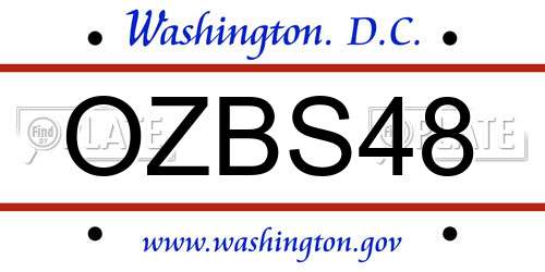 OZBS48 District Of Columbia License Plate