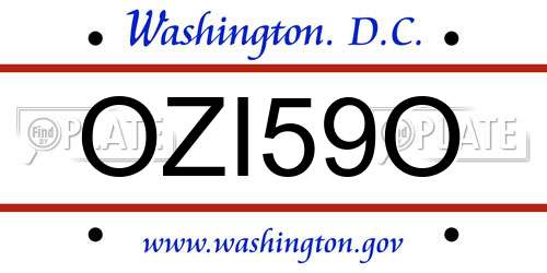 OZI59O District Of Columbia License Plate