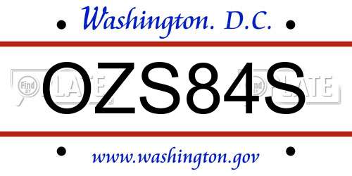 OZS84S District Of Columbia License Plate