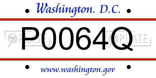 P0064Q District Of Columbia License Plate