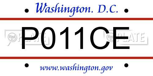 P011CE District Of Columbia License Plate
