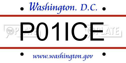 P01ICE District Of Columbia License Plate