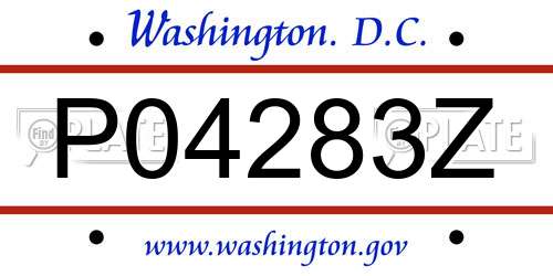 P04283Z District Of Columbia License Plate