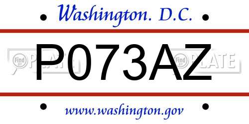 P073AZ District Of Columbia License Plate