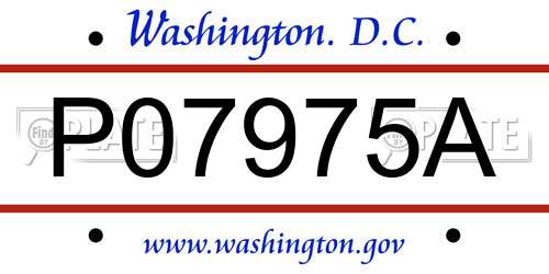 P07975A District Of Columbia License Plate