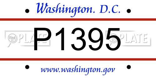 P1395 District Of Columbia License Plate