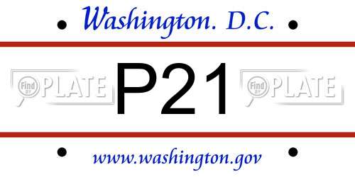 P21 District Of Columbia License Plate