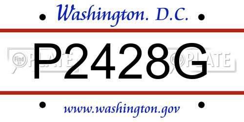 P2428G District Of Columbia License Plate