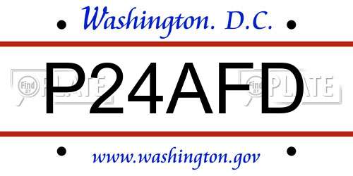 P24AFD District Of Columbia License Plate